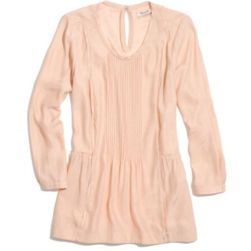 MADEWELL Etude Silk Blouse in Peach XS